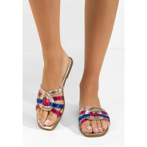 Papuci fara toc Anastasya multicolori imagine