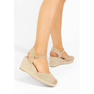 Sandale cu platforma tip espadrile Paty kaki imagine