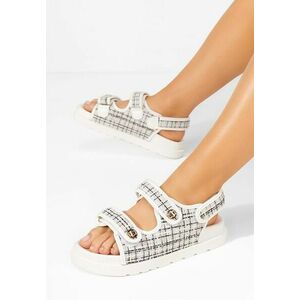 Sandale dama fara toc Ailyna albe imagine