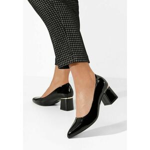 Pantofi cu toc gros Aretha negri imagine