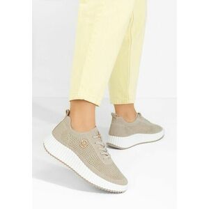 Sneakers cu platforma Antonya bej imagine