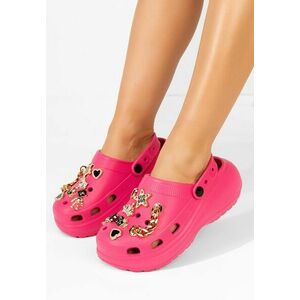 Saboti dama cu platforma Jennifer fuchsia imagine