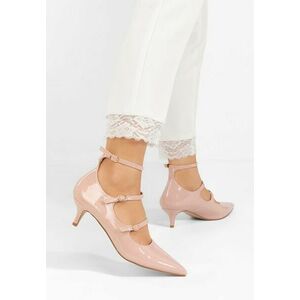 Pantofi cu toc subtire Ginny bej imagine