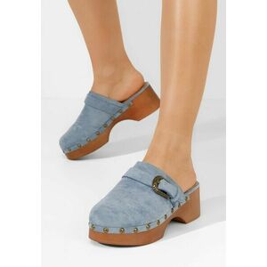 Saboti dama cu platforma Micaela albastri imagine