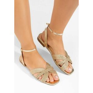 Sandale fara toc Rebbecca aurii imagine