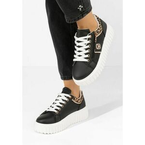 Sneakers cu platforma Soila negri imagine