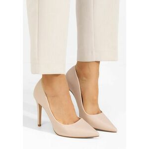 Pantofi stiletto Evangeline bej imagine