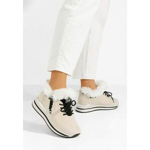 Sneakers dama imblaniti Hermina bej imagine