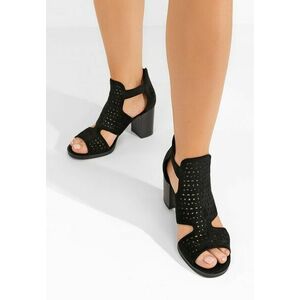 Sandale cu toc gros Trudy negre imagine