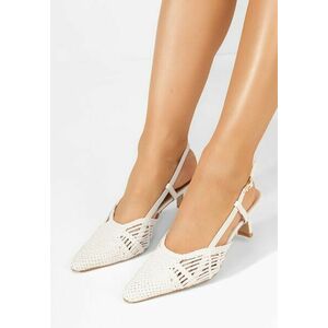 Pantofi slingback Akiko albi imagine