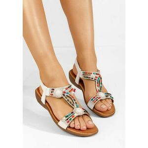 Sandale dama fara toc Renetta albe imagine