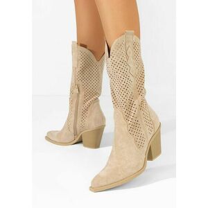 Cizme western dama Ashley bej imagine