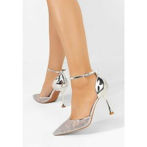 Pantofi cu toc eleganti Dalynda argintii imagine