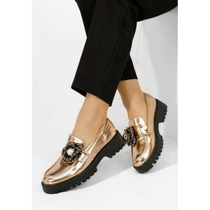 Mocasini cu talpa groasa Sherron champagne imagine