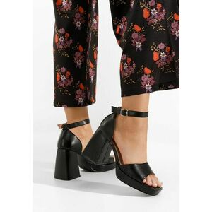 Sandale cu toc gros Alexaria V2 negre imagine
