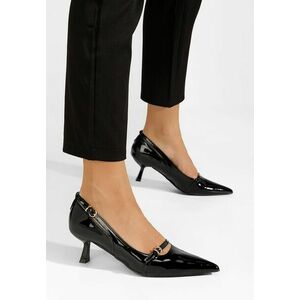 Pantofi stiletto cu toc mic Tosha negri imagine