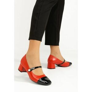 Pantofi cu toc gros Blety rosii imagine