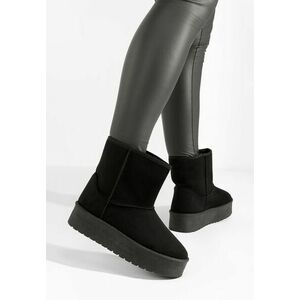 Cizme tip ugg Chrisia negre imagine