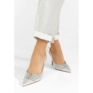 Pantofi stiletto Caroline argintii imagine
