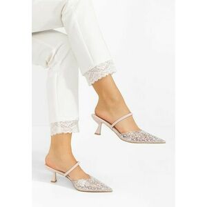 Pantofi cu toc Blingy bej imagine