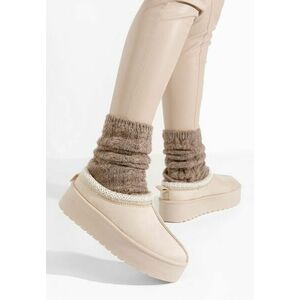 Papuci cu platformă Comfy bej imagine