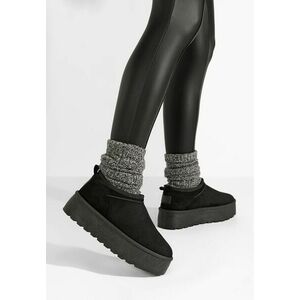 Cizme tip ugg Lorenna negre imagine