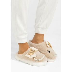 Papuci de casa dama Clammie bej imagine