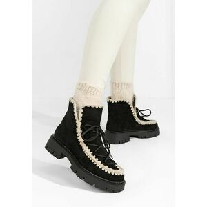 Cizme mocc Adelina negre imagine