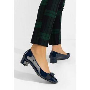 Pantofi cu toc mic Carasca V4 navy imagine