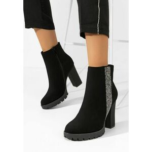 Botine cu toc gros Deedee negre imagine