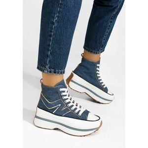 Sneakers cu platformă Kathie denim imagine