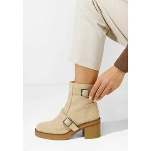 Botine cu toc Ressie bej imagine