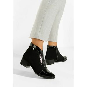 Botine cu toc gros negre Gava imagine