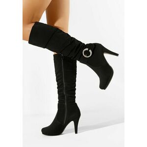 Cizme dama elegante cu toc Oriela negre imagine