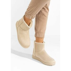 Cizme tip ugg Siranna bej imagine