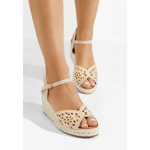 Sandale tip espadrile Finana bej imagine