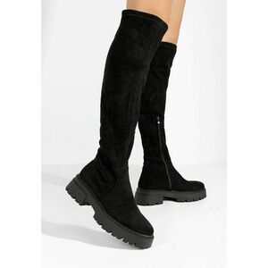 Cizme lungi dama Manie negre imagine