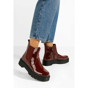 Ghete chelsea dama Ginger rosii imagine