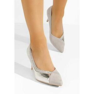 Pantofi cu toc stiletto Hassie argintii imagine