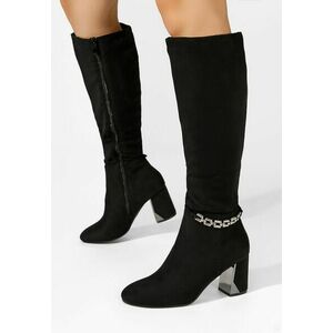 Cizme dama elegante cu toc Delphy negre imagine