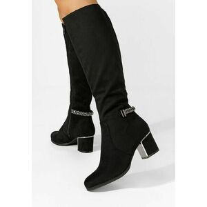 Cizme dama elegante cu toc Sandra negre imagine