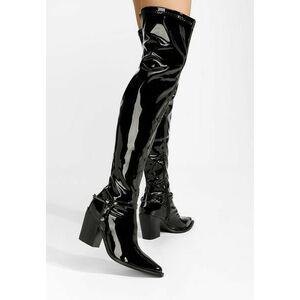 Cizme lungi peste genunchi Raiana negre imagine