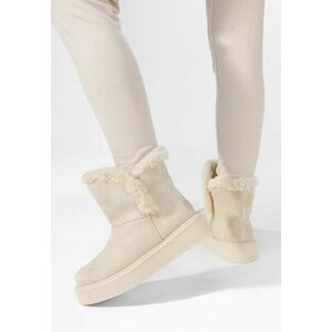 Cizme tip ugg Heidilina bej imagine