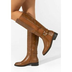 Cizme cu toc mic Hiedi camel imagine