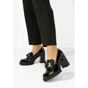 Pantofi cu toc gros Breva V4 negri imagine