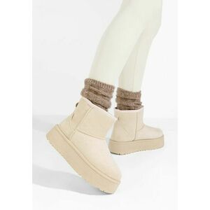 Ghete cu platformă Shira bej imagine