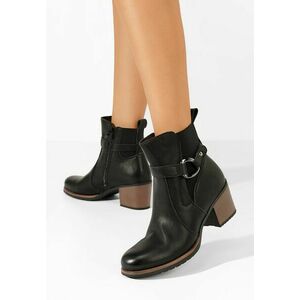 Botine cu toc gros Sureda negre imagine