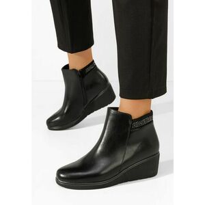 Botine cu platforma Veronea negre imagine