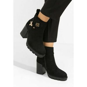 Botine cu toc gros Tasika negre imagine