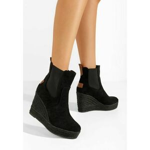 Botine cu platforma Dorethea negre imagine